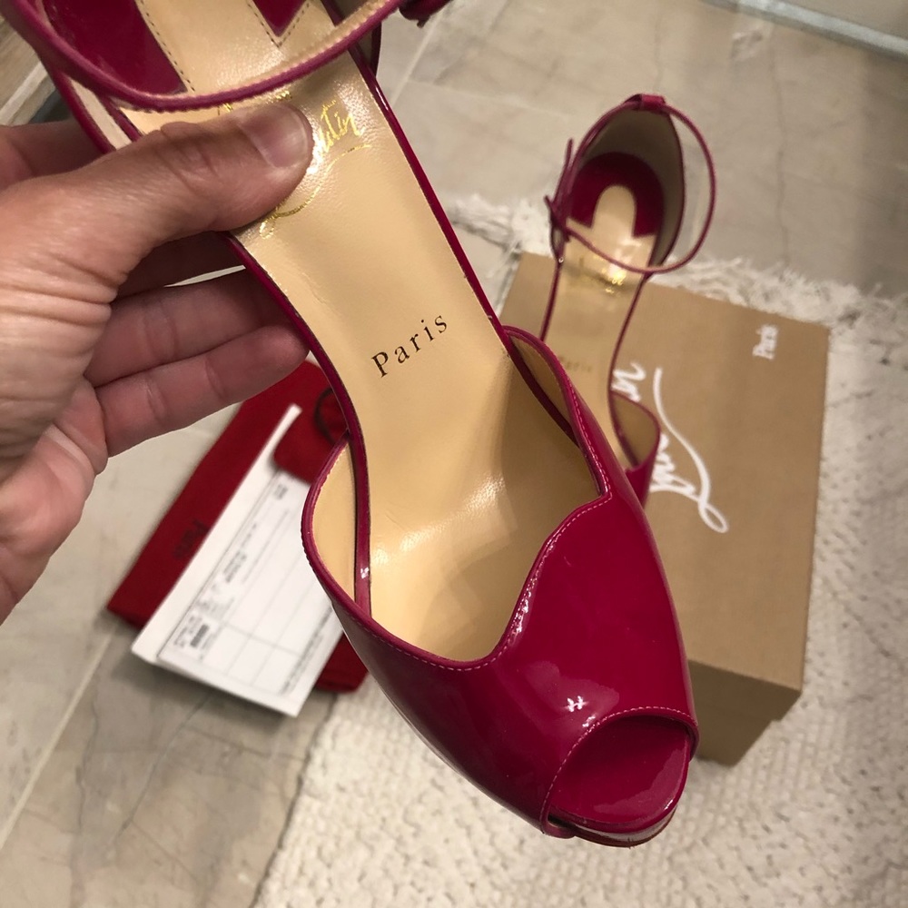 ❌SOLD❌Christian Louboutin Aketata 120mm Pink Heels - Picture 4 of 12